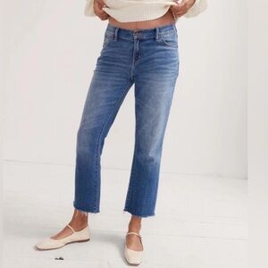 Hatch Women's Maternity Jeans Distressed Blue Cropped Jeans size 26